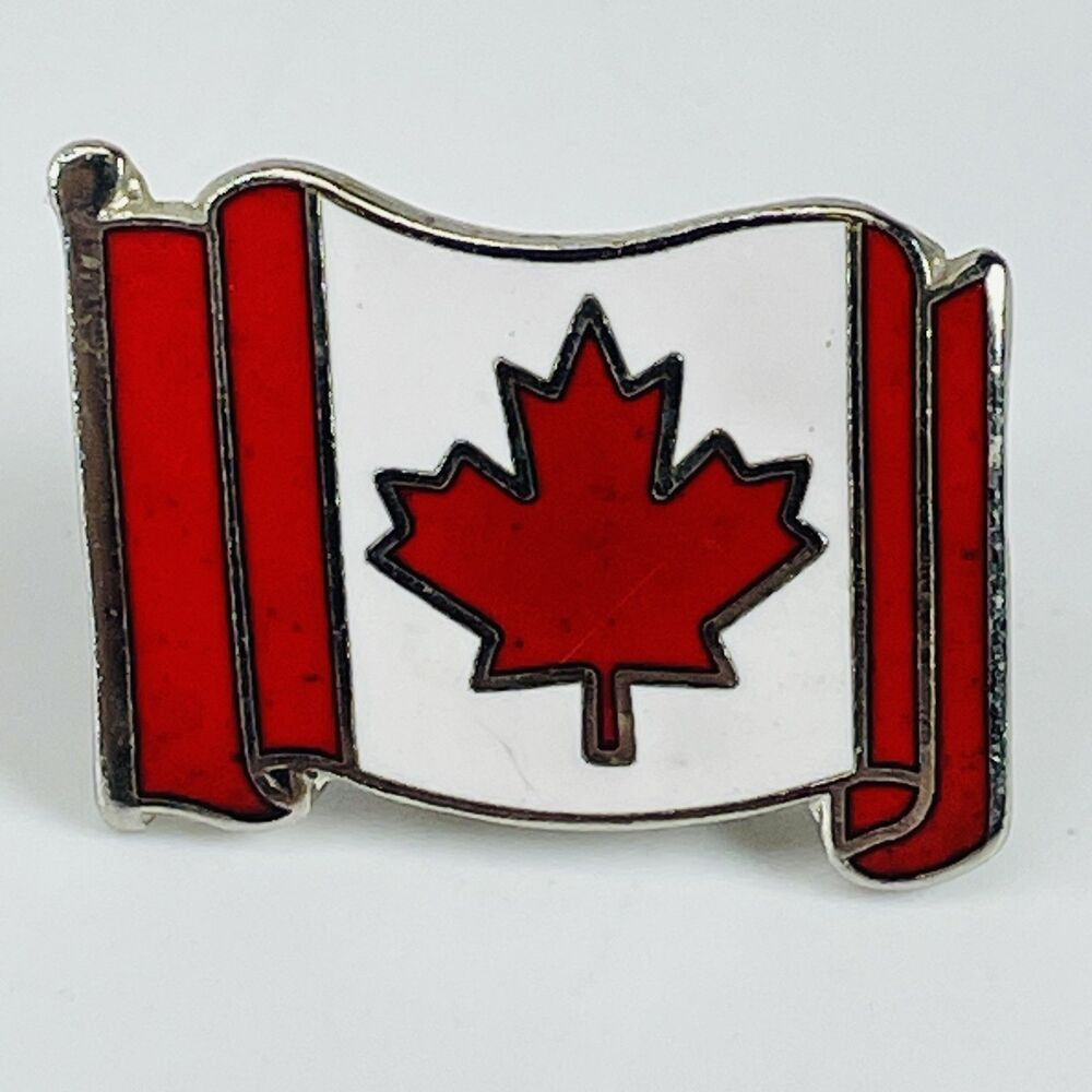 VTG Canada Flag Pin Enamel Maple Leaf Souvenir Travel Lapel Badge Collectible